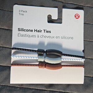 NWT Lululemon Silicone Hair Ties *3 Pack - Black/White/Dark Brown